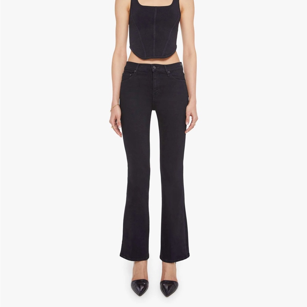 MOTHER The Weekender Black Flare Jeans